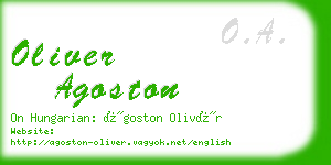 oliver agoston business card